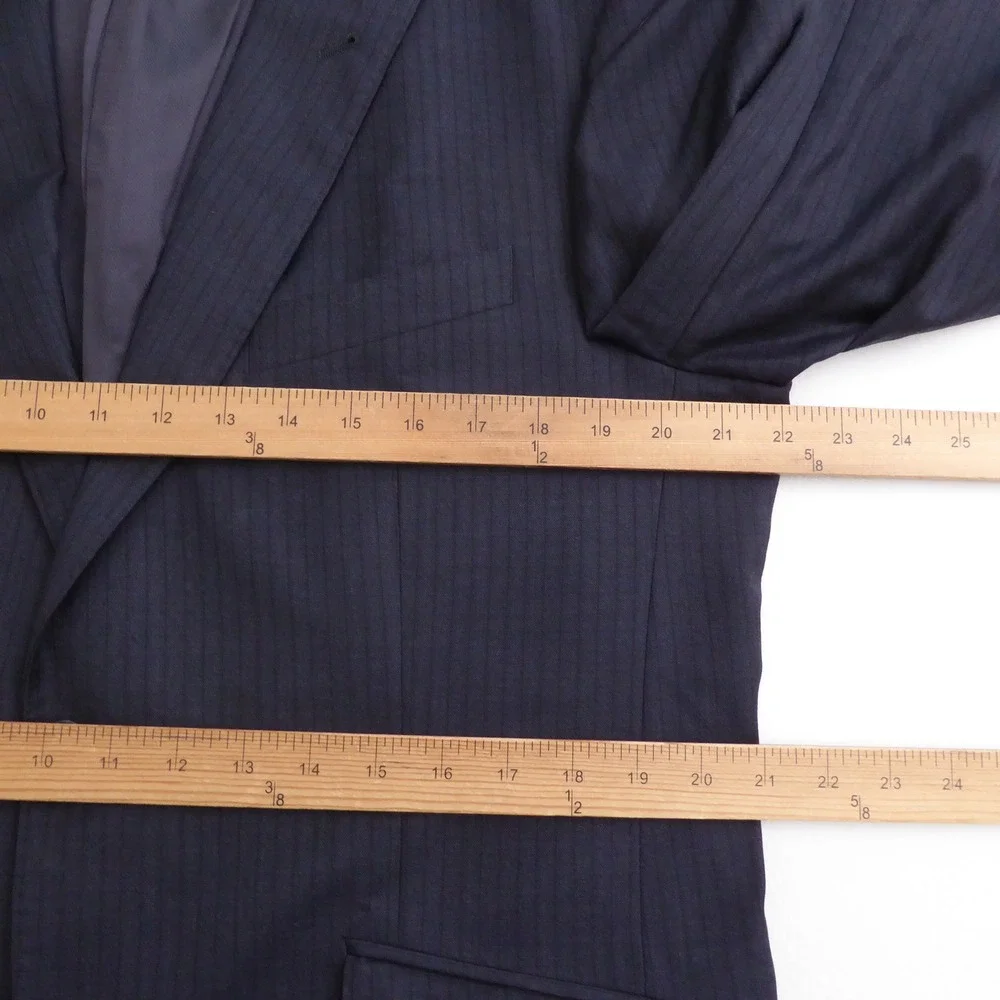 Joseph Abboud Mens Suit Jacket Navy Blue Pinstripe Slim Fit 42R